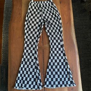 NWT Checkerboard Flare Pants